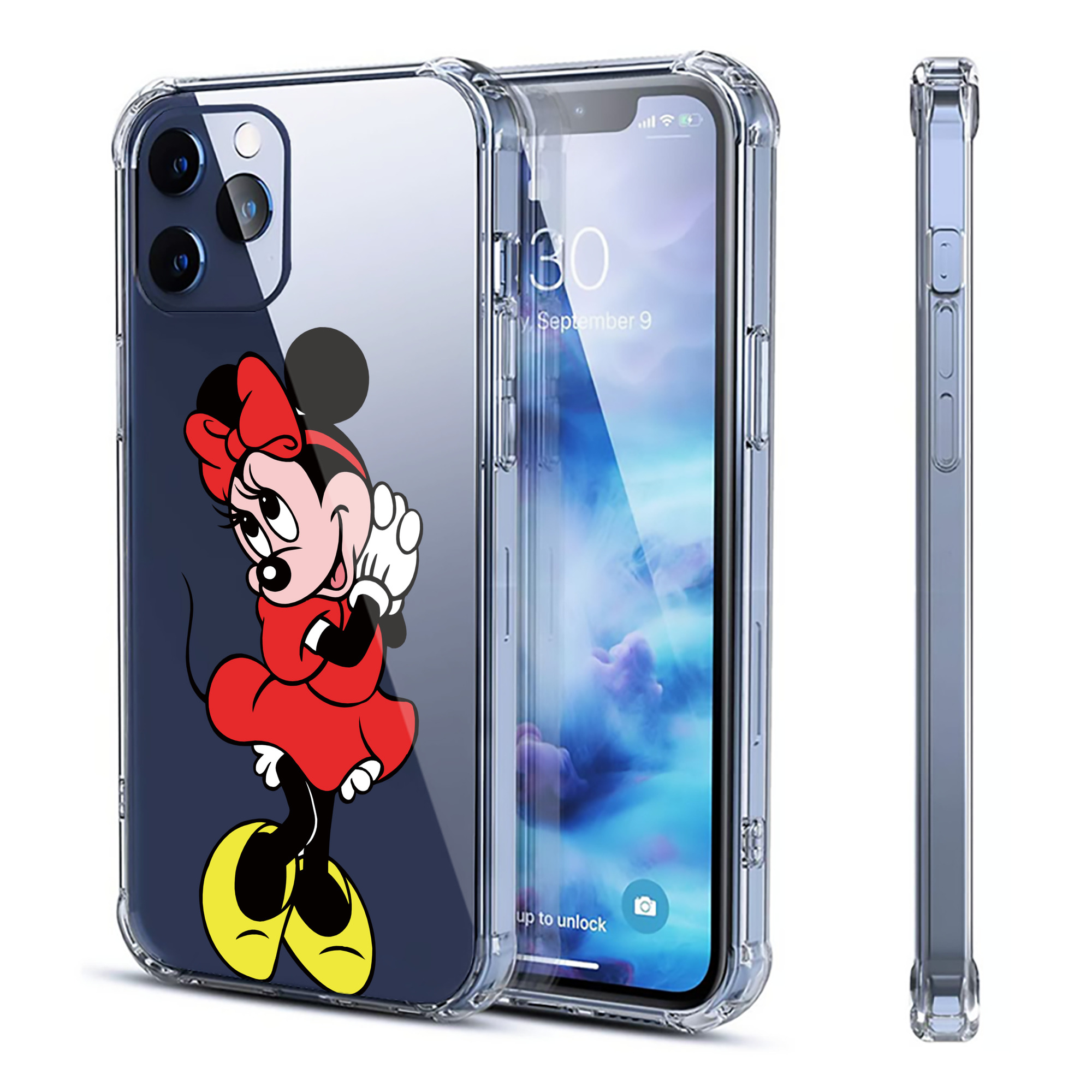 （画像用） ミッキーマウス Mickey Mouse 【iPhone 12シリーズ対応】透明スマホケース（クリアソフトケース）
